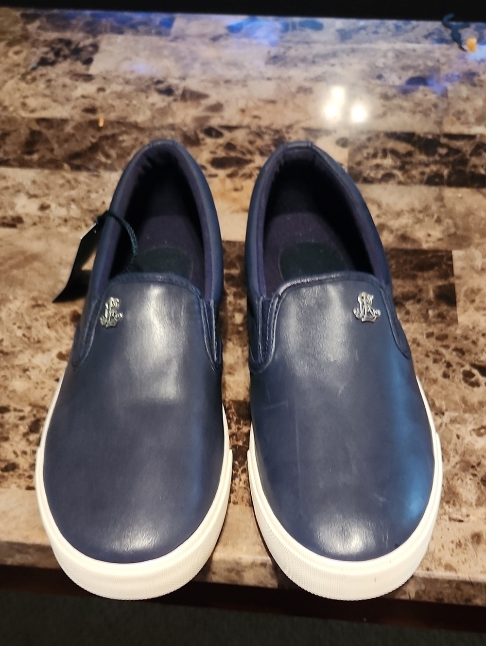 NWT Ralph Lauren Navy Blue Slip-On Sneakers
